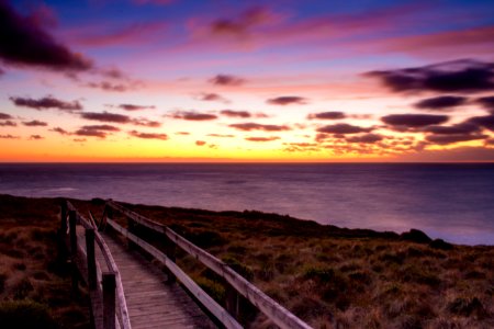 view of ocean during sunset
