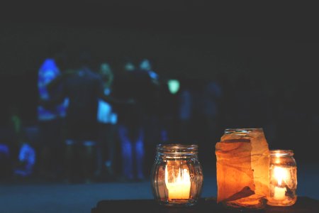 clear glass candle holders photo