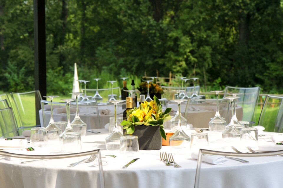 Table outdoors serving