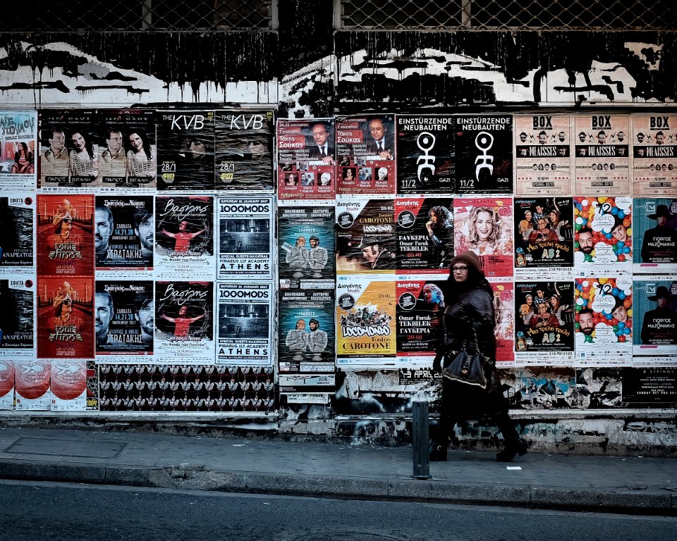 Athens, Greece, Stree ads