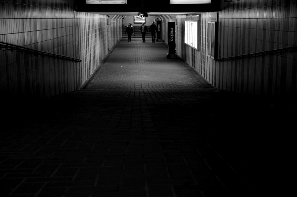 Trainstation, Night, Dark