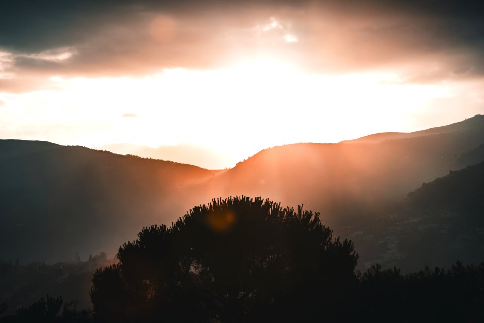 mountains during sunrise