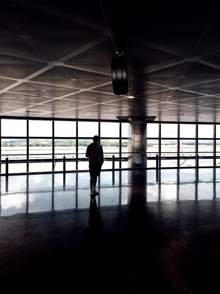 silhouette photo of person inside building