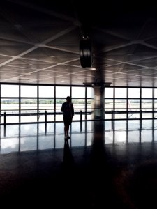 silhouette photo of person inside building photo