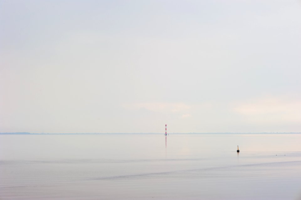 Calm and tranquil sea horizon at Butjadingen, Niedersachsen, Deutschland