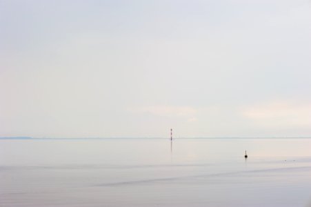 Calm and tranquil sea horizon at Butjadingen, Niedersachsen, Deutschland photo