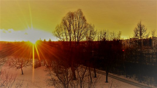 Mrsta, Sweden, Sun rising photo