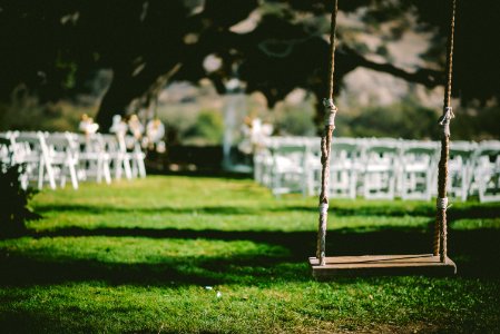 closeup photo of brown wooden swing during daytime photo