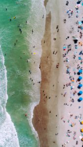 aerial photography of people on beach photo