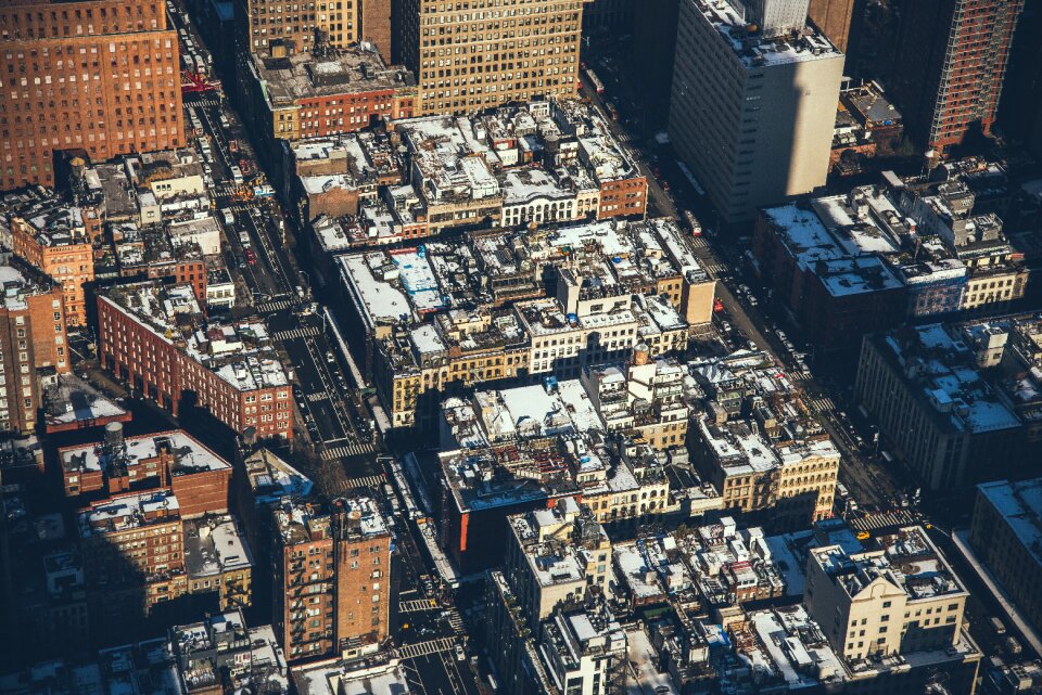 Cityscape roads roofs