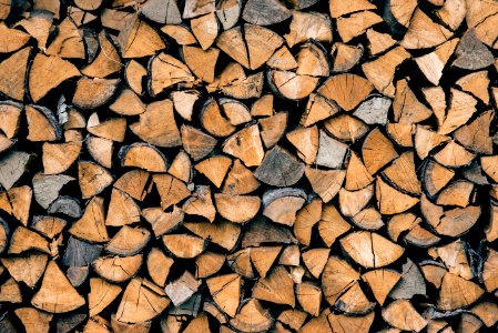 pile of brown firewood photo