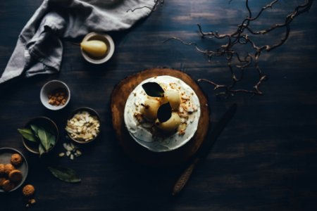 white and brown dish on brown plate photo