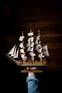 white and brown galleon ship photo