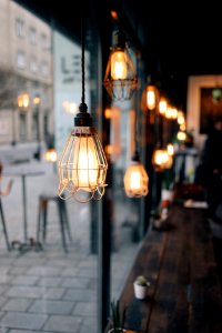 shallow focus photography of store pendant lamps photo