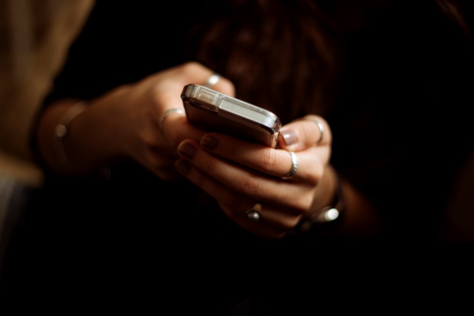 person using smartphone