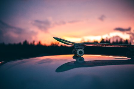 skateboard on top of glazed surface
