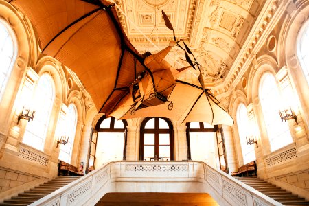 building interior with bi-plane ornament hanging inside photo