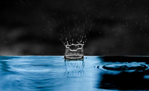 Blue splash liquid photo