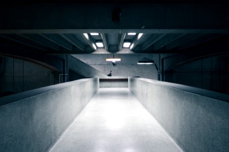 gray concrete hallway photo