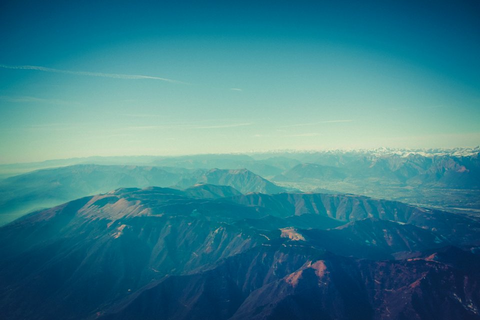 aerial photo of mountains