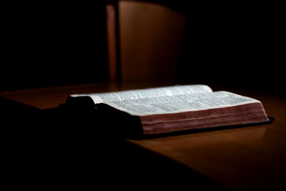 open book on top of desk