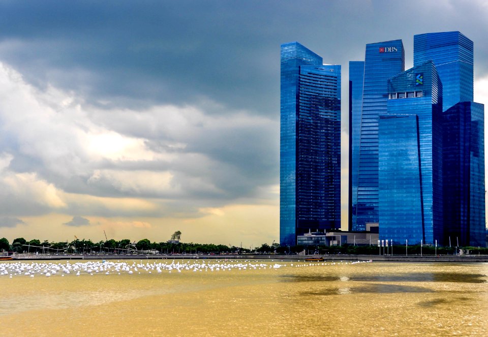 Singapore, Clouds, Marina bay