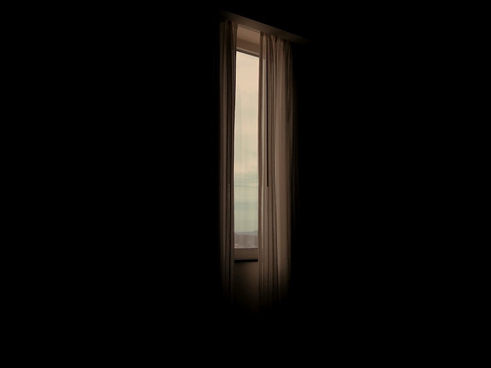 white curtain on window