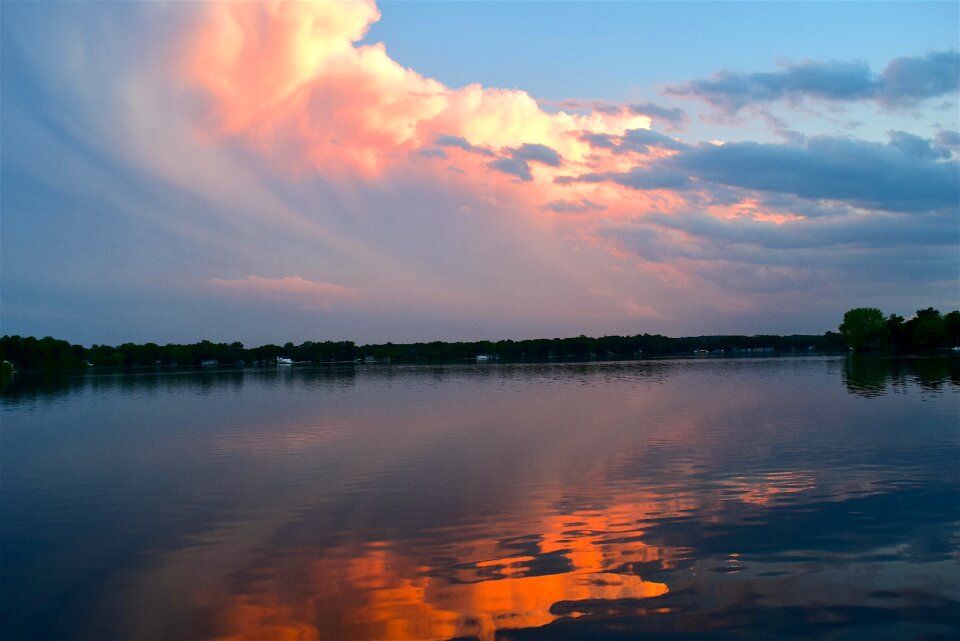 Sky reflection water