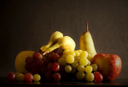 Grapes apple banana photo