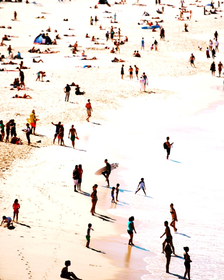 people on beach during daytime photo