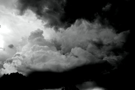 grayscale photography of cloudy sky photo