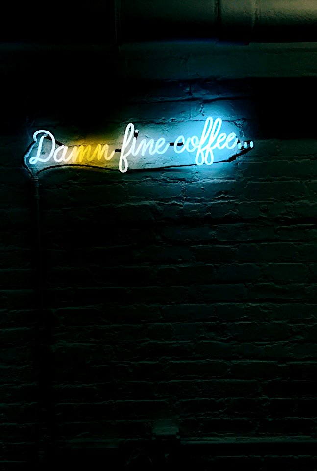 damn fine coffee neon signage