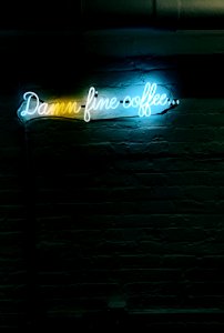 damn fine coffee neon signage