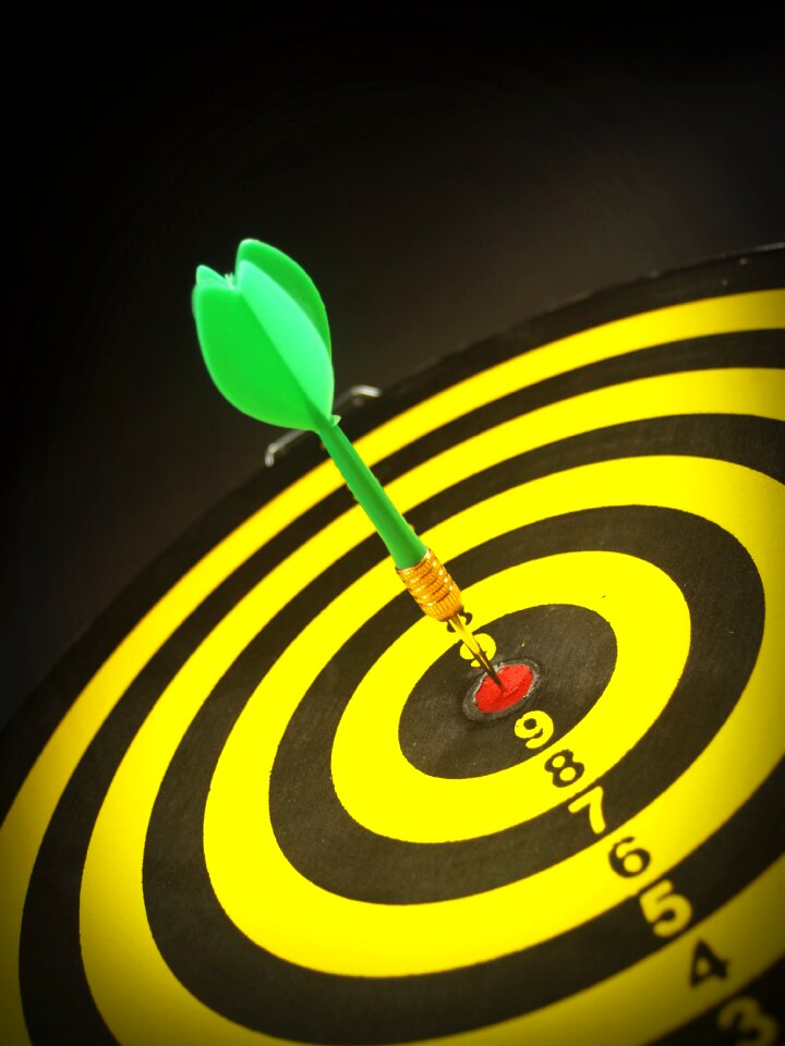 Dartboard aim focus