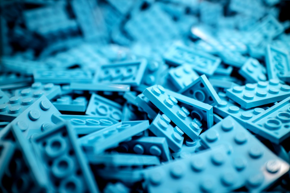 blue building block lot