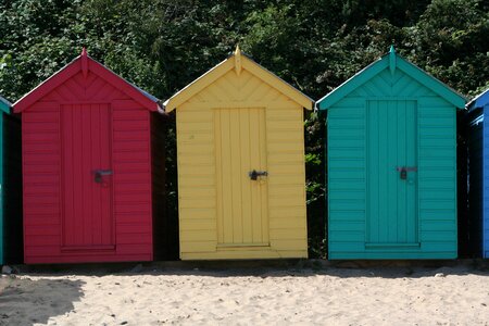 Beach hut sands sea