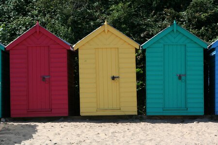 Beach hut sands sea photo