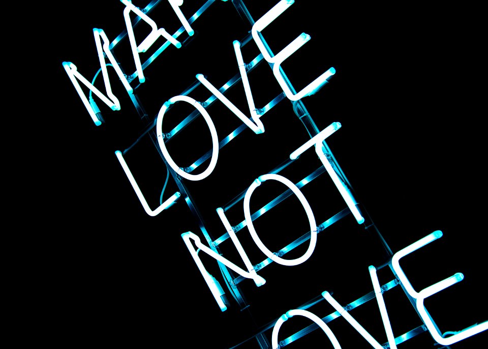 white neon light signage
