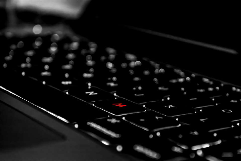 close-up photo of black laptop computer