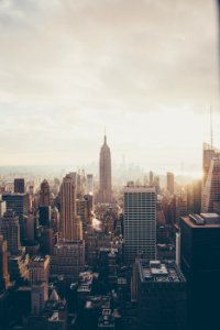 Empire State Building under white sky photo