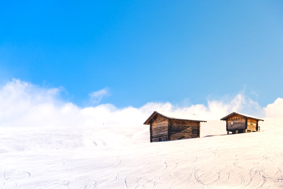 houses covered snowfield