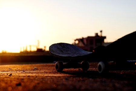 close-up photo of gray skateboard deck photo