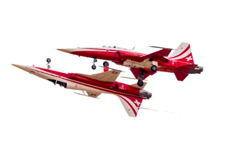 red and white fighting plane