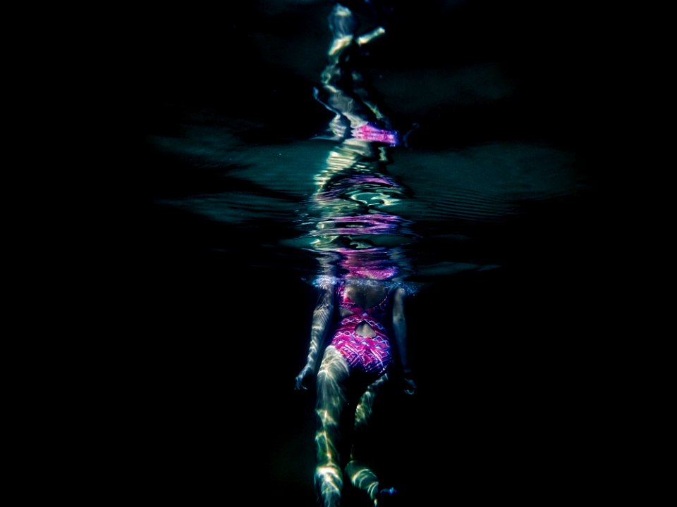 woman under water
