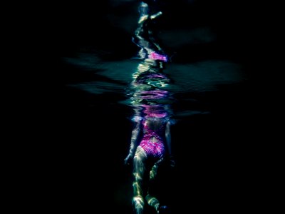 woman under water