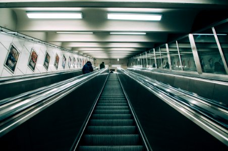 low angle photography of escalator photo