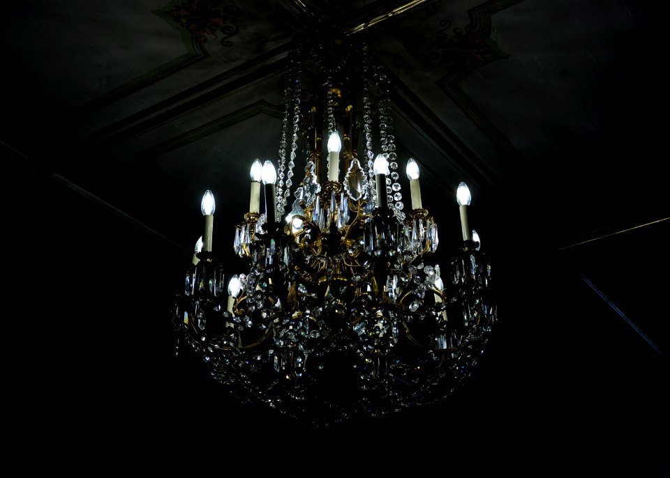 lighted crystal uplight chandelier