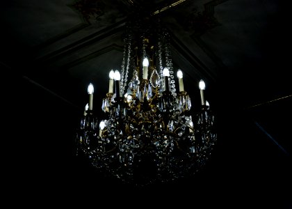 lighted crystal uplight chandelier photo