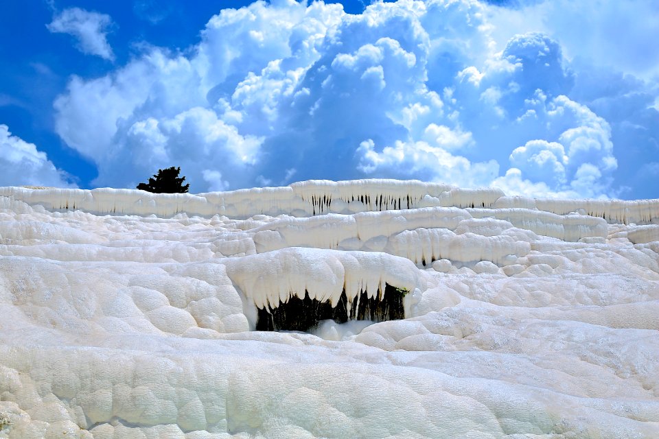 cave coated by snow