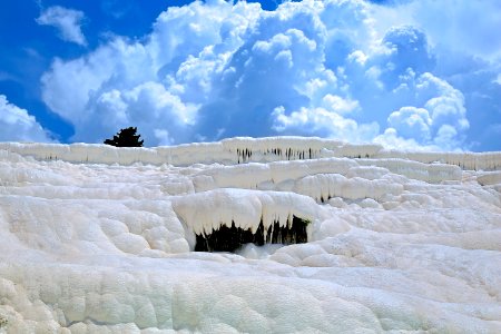 cave coated by snow